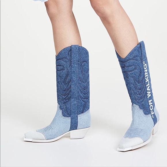 Off-White Shoes - Off-white denim cowboy boot